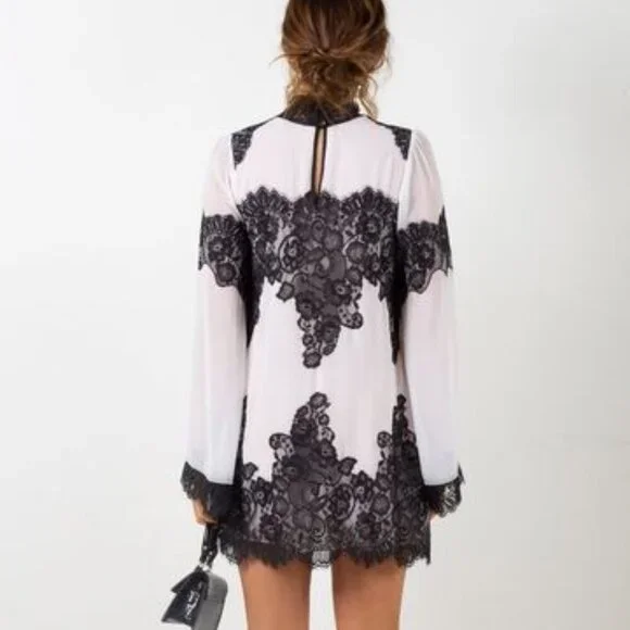 We are HAH /Free people/Revolve - Queen 4 A Day Dress - Blanc/Noir Size XS - Picture 4 of 8